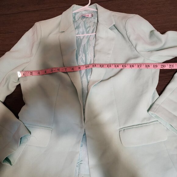 Justfab Flap Pocket Blazer NWOT Mint Green XL Dark Marks - Picture 7 of 11
